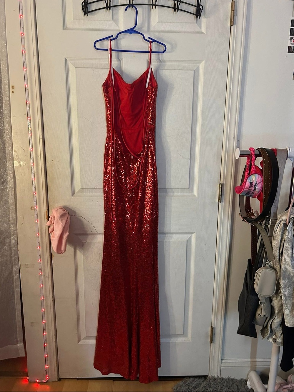 jcpenney Red Sequin Cowl Slip Maxi Dress